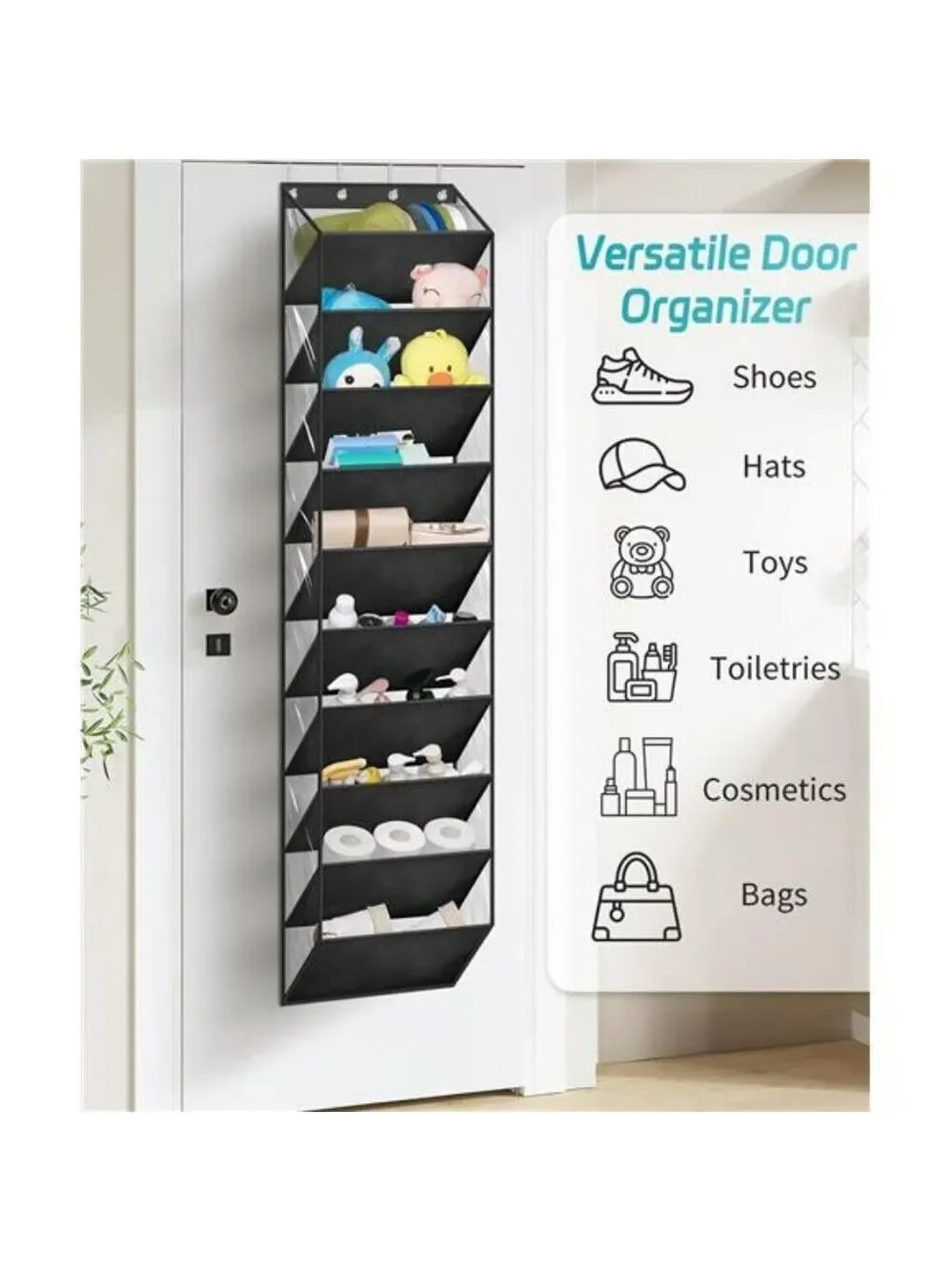 Over Door Shoe Organizer 10 Tier Hanging Rack 20 Pair Storage for Closet